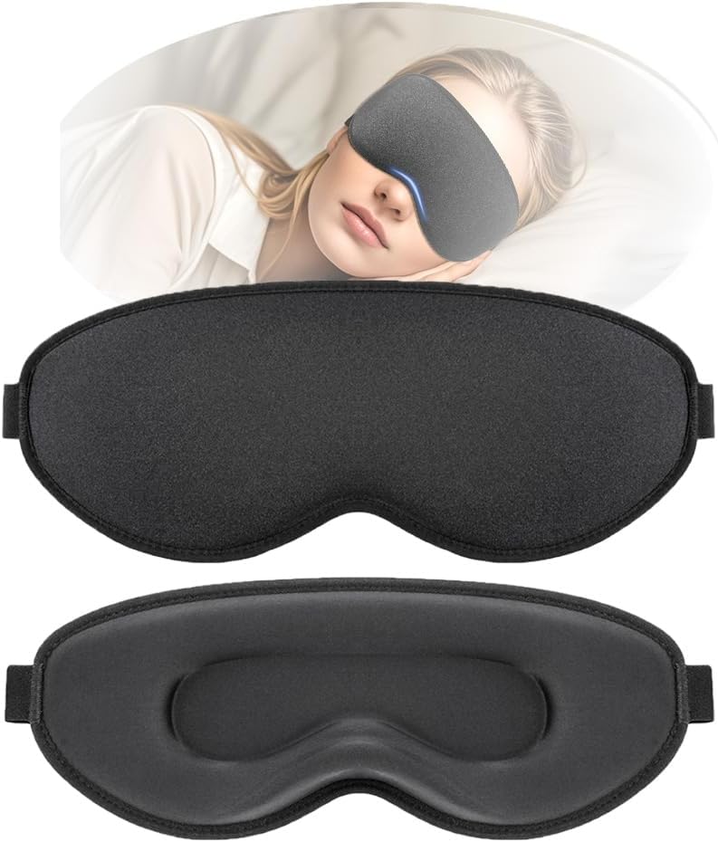 Sleep Mask for Side Sleeper, 3D Contoured Blackout Sleeping Mask,Breathable Sleep Masks for Women Men,Eye Masks for Sleep,Sleep Mask for lash Extensions with Super Lightweight and Adjustable