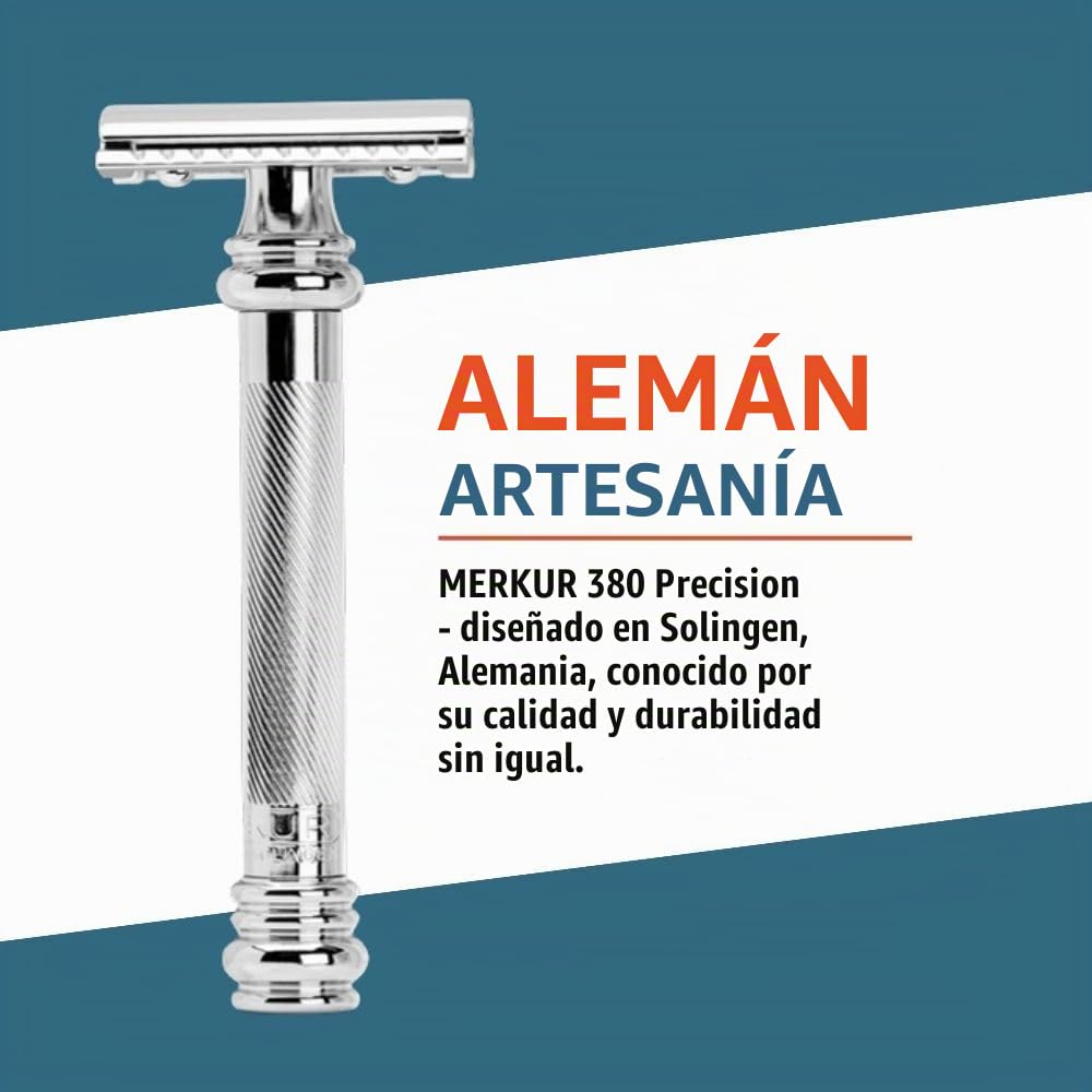 Merkur 2311 - Maquinilla de afeitar (tamao largo, mango pesado), diseo cromado