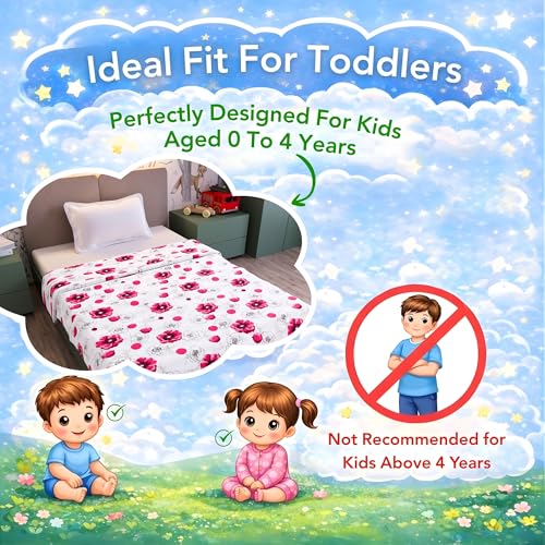 Image of Divine Casa Kids Cotton Dohar Single Bed 135 x 100 cm, 120 GSM Lightweight Blanket, Soft Breathable Summer Quilt for AC and All Season Use