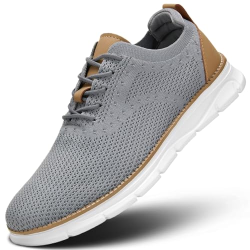 Image of Men's Mesh Sneakers Oxfords Lace-Up Lightweight Casual Walking Shoes Driving Shoes