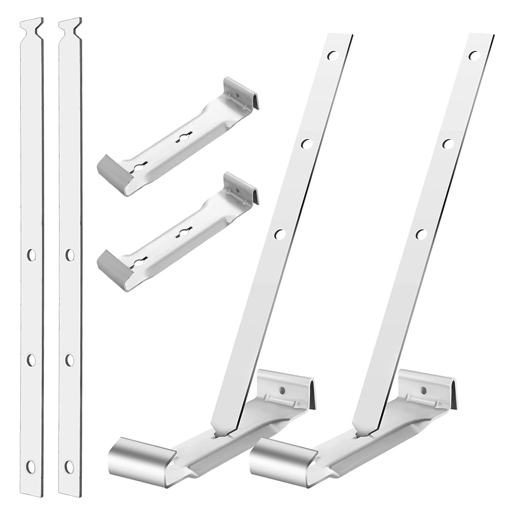 Ctrlzs 25 Sets 5Inch Aluminum Roof Gutter Hanger With Straps For Fixing Without Eaves, Ideal For Aluminum And Steel Gutters