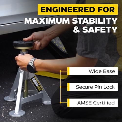 Image of ESCO 3 Ton Performance Shorty Low Profile Jack Stands, 1 Pair