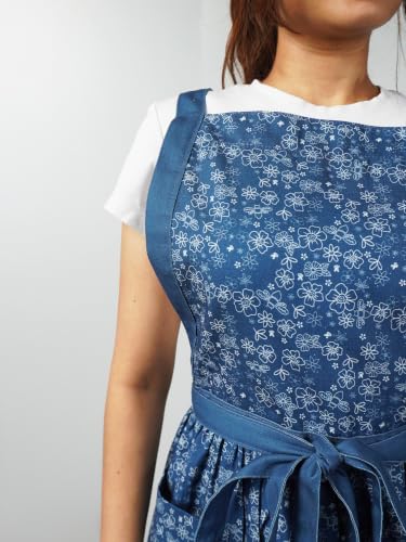 Image of 100% Cotton Unisex Apron - Adjustable Neck Straps, Vibrant Print, Reinforced Stitching, Multipurpose& Deep Pocket - for Cooking, Catering, Gardening, Painting-Printed Aprons