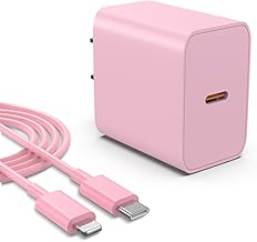 VHBW iPhone 14 13 12 Rapid Charger 20W 2m Type-C to Lightning Cable [MFI/PSE Certified] Type c Charger for iPhone 14/13/12/11/X/XS/XR/8/7/SE Series Pink