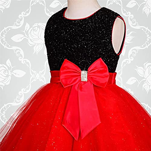 Dressy Daisy Toddler Girls Special Occasion Dresses Wedding Flower Girl Pageant Gown Party Dress Size 4T 5T, Black And Red #TOP3