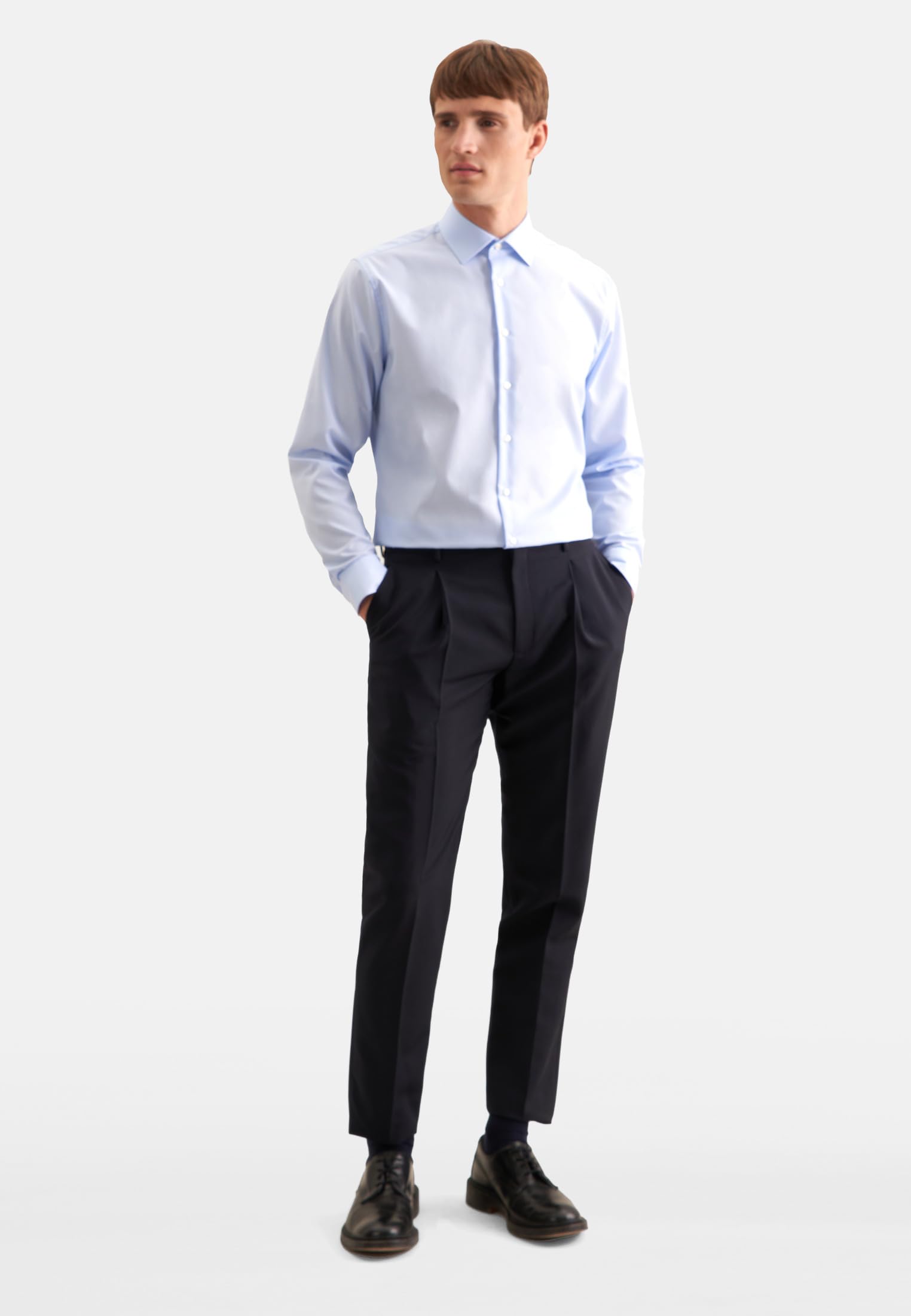 Seidensticker Herren Business-Hemd - Shaped Fit - Bügelfrei - Kent Kragen - Langarm - 100% Baumwolle