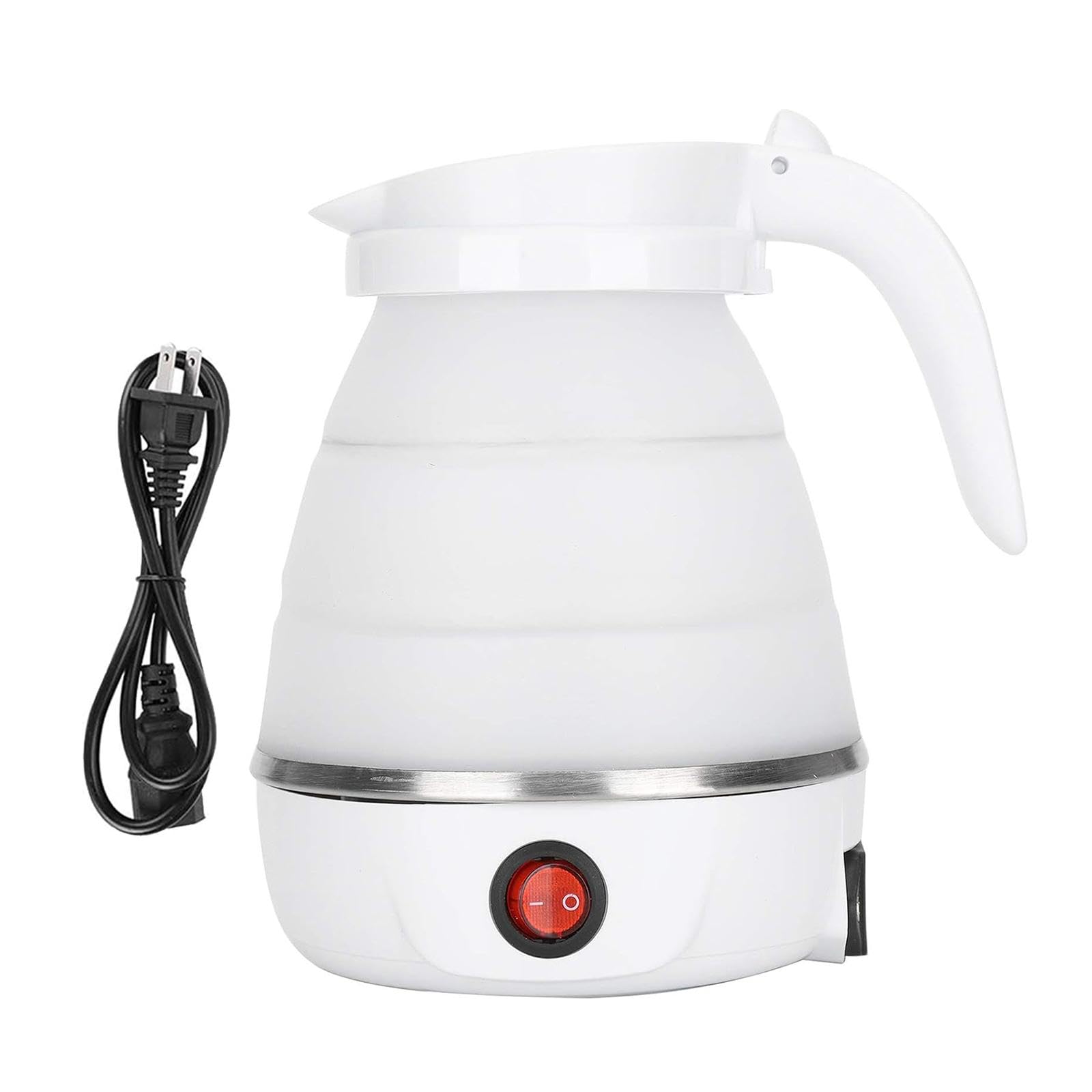Travel Folding Electric Kettle 600ml Silicone Lightweig | Travel Folding Electric Kettle 600ml Silicone Lightweight Small Water Boiler White 304 Stainless Steel-image-35