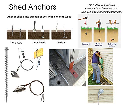 American Earth Anchors 3-inch Steel Arrowhead Anchor with 60-inch Cable and Cable Clamps