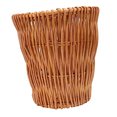 MAGICLULU Woven Trash Can Rattan Trash Bin Large Storage Basket Bedroom Accessory