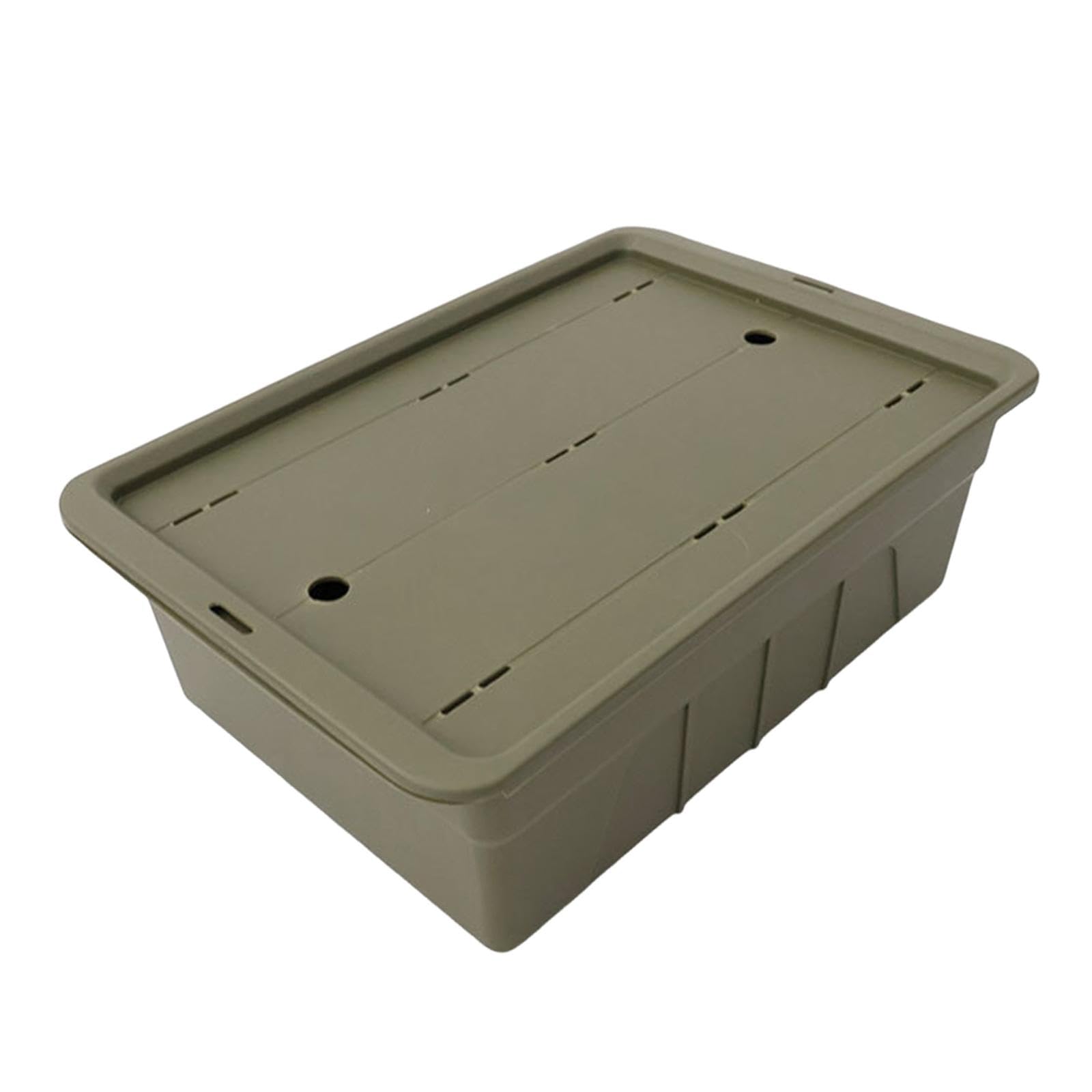 Vaveren Camping Table Basket Kung Fu Tea Storage Box Space Saving Equipment Tea Tray Organizer for RV Travel Picnic Backyard Barbecue, Green