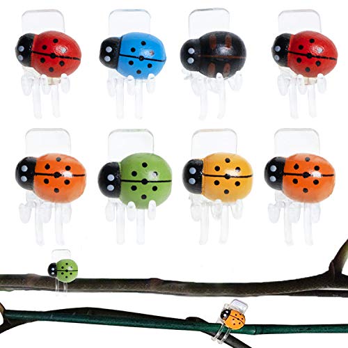 BEADNOVA Orchid Clips 30Pcs Ladybug Plant Clips Orchid Support Clips Vine Clips Plant Clips for Support Flower Orchid Vine (Mix Color 30PCS)