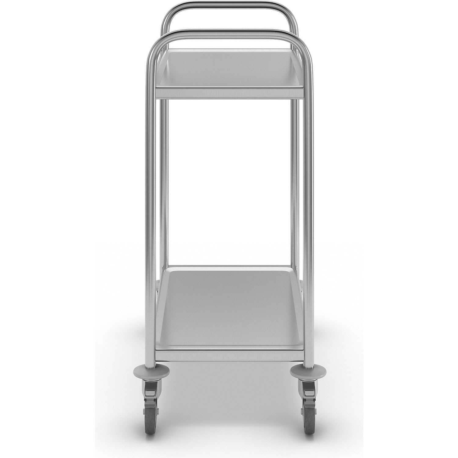 eurokraft | Edelstahl-Servierwagen | 2 Etagen | LxBxH 705 x 405 x 940 mm