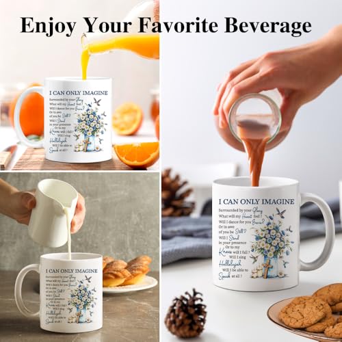 Taza cerámica blanca de 11 oz con diseño doble miniatura 5