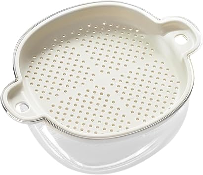 Double Layer Plastic Kitchen Basket Vegetable and Fruit Draining Strainer Basket Food Washing Holder Frosted Design for Home Use