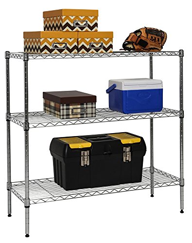 Apollo Hardware Chrome 3-Shelf Wire Shelving With Wheels 14"X36"X36" #TOP1