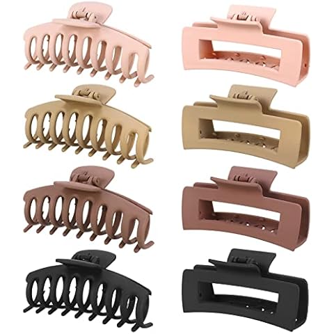 Auidy_6TXD 8 Stück Haarklammer Große Haarklammer Rutschfeste Kunststoff Haarspangen Dicke rechteckige Haarklammer Cover