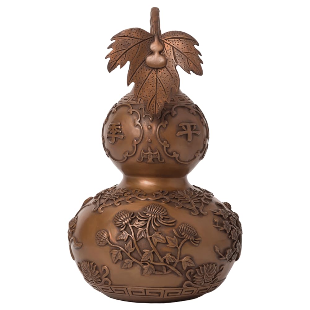 Ornamento Zucca Pacifica Quattro Stagioni in Rame Puro, Mascotte Feng Shui in Ottone e Bronzo