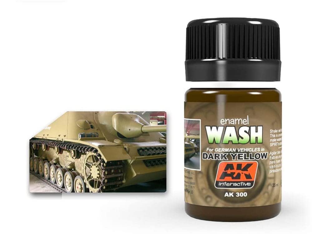 Ak Interactive Yellow Ak Weathering Ak300 Wash For Dark Vehicles (35Ml)