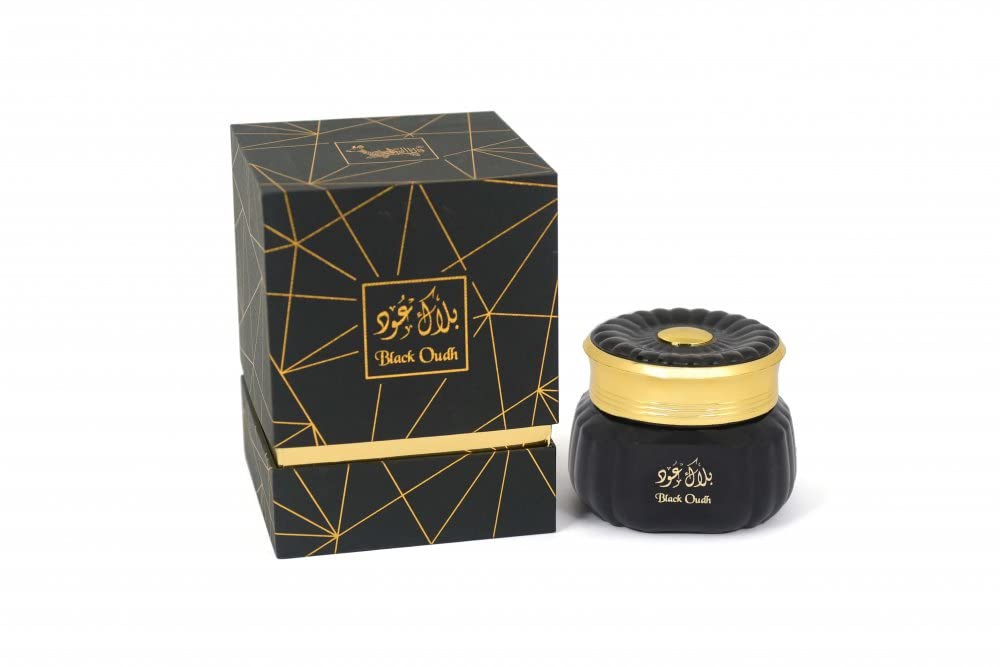 Al Mesk Al Arabi Black Oud Moattar 50 gram Best Bakoor Incense Home and fragrance, Authentic wood chip Bakhoor incense, For Prayer, Namaaz, Relaxation and Meditation