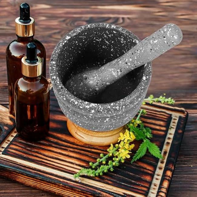 Manual Garlic and Spice Crusher Set Ergonomic Pestle and Grinding Bowl for Seasoning Lightweight Masher for Kitchen Use for Garlic Chili and Grains