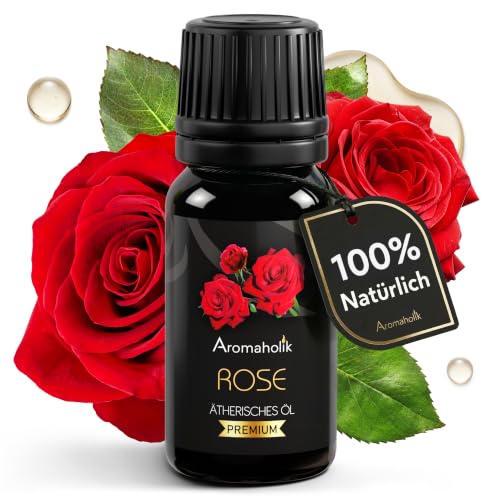 Rosenöl BIO 10 ml 100% ätherisches Öl aus Indien für Diffuser Saunaaufguss & Aromatherapie Zertifiziertes Öl für Sauna & Massage