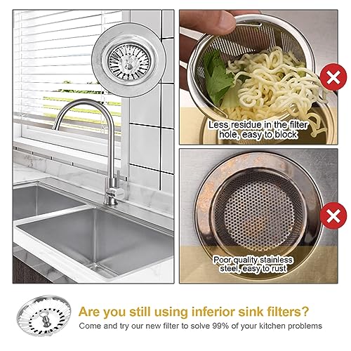 Coolty 2 Stück Siebkörbchen Spüle Ø84mm Abflusssieb Küchenspüle Edelstahl Spülbecken Sieb Stopper Zubehör für Küchenspüle Sieb Antiblocking für Küchenspüle Spüle Ersatzteile