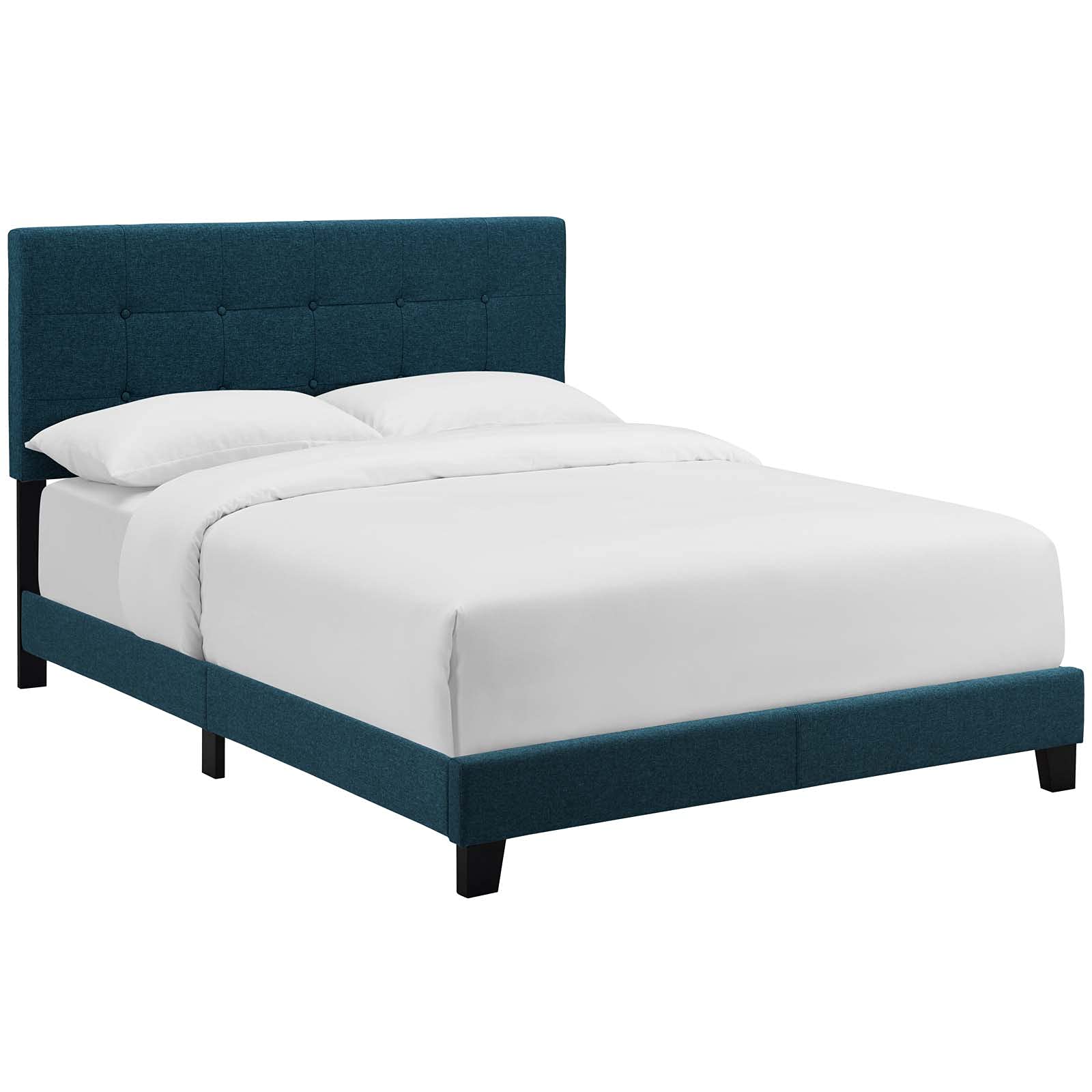 Modway Amira Tufted Fabric Upholstered Full Bed Frame With Headboard In Azure product thumbnail 2
