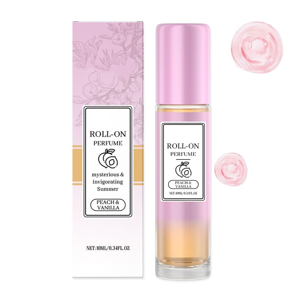 Peach Vanilla Roll-On Perfume - Long-Lasting Freshness, Non-Greasy, for Daily & Special Occasions(2pcs)