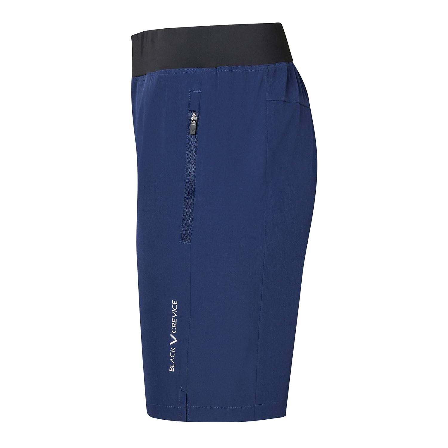 Black Crevice Short de sport court pour femme | Short de sport | Léger | Séchage rapide | Poches zippées