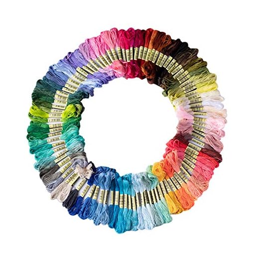 Friendship Bracelet String 50 Skeins Rainbow Color Embroidery Floss Cross Stitch Embroidery Thread Cotton Floss Bracelet Yarn, Craft Floss