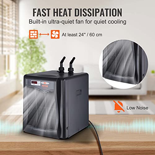 Vevor Hydroponic 0.33 Hp Water Fish Tank Chiller, Black #TOP4