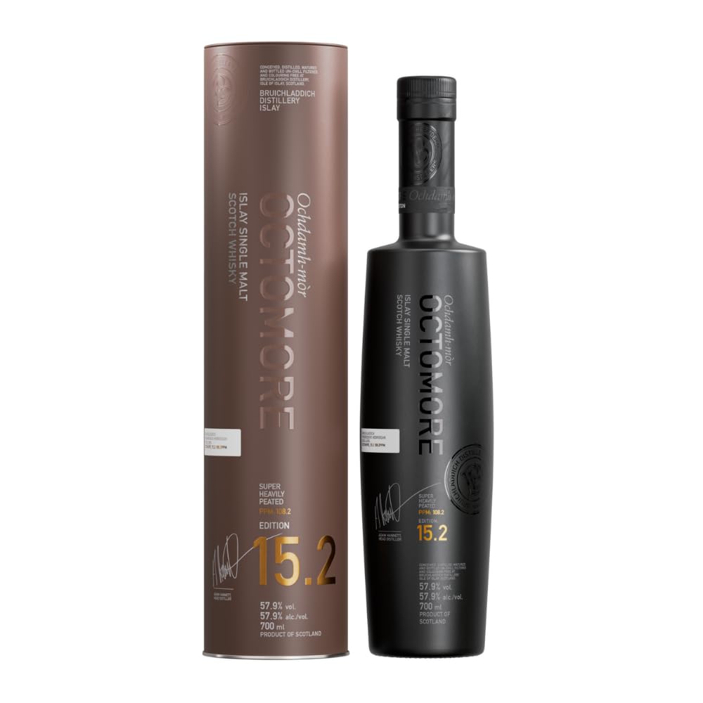 Octomore Edizione 15.2 70cl - Scotch Whisky di Islay Torbato Single Malt. Note di agrumi e crema alla vaniglia. 57,9% Vol.