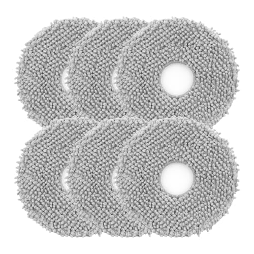 Image of 6Pcs Microfiber Mop Cloth Pad for Roborock Q Revo,Qrevo S,Qrevo Pro,Qrevo Master,Qrevo MaxV,QV35A,QV 35S,Qrevo S5V,Qrevo Edge S5A,Qrevo Curv,Saros 10R Robot Vacuum, Washable Mopping Cloth Accessories
