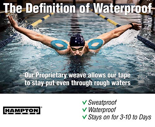 (2 Pack) Kinesiology Tape For Physical Therapy Sports Athletes – Latex Free Elastic, 16Ft Water Resistant Kinetic Uncut Kinesiology Tape For Knee Pain, Elbow & Shoulder Muscle - Sky Blue #TOP2