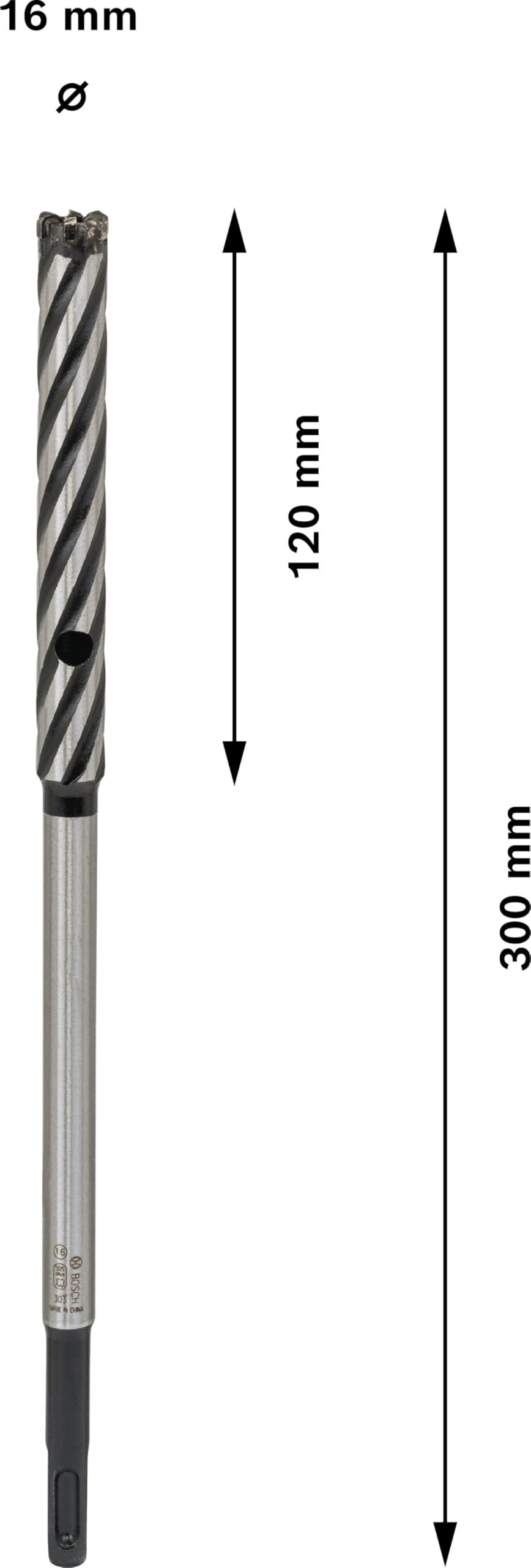 Bosch 1x PRO SDS plus-9 hamerboor voor wapening (voor Gewapend beton, Gietijzer, 16,00 mm, Professional Accessoires Boorhamer