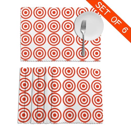 Set de table en polyester cible Vector Design lavable et résistant à la chaleur lot de 6 - 5