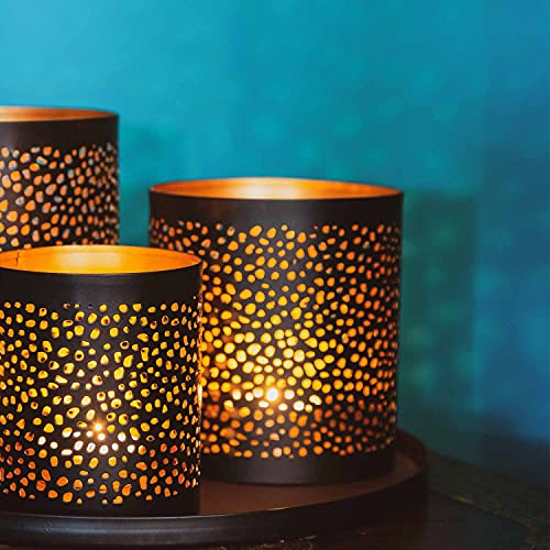 Marrakesch Orient Deko Set Geschenkset -4- für Frauen und Männer | Tablett Serviertablett rund rutschfest 3X Windlicht… – Bild 7