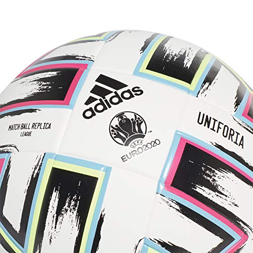 Adidas Men's Uniforia League Soccer Ball, White/Black/Siggnr/Br, 5 #TOP3