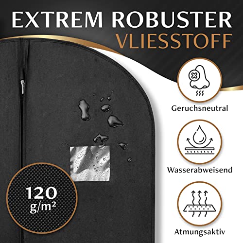 Bruce.® 5x Kleidersack Kurz 100x60cm – Atmungsaktive Kleiderhülle für Anzug, Jacke & Hemd – 120 GSM Materialstärke – Anzugtasche für Reisen & Aufbewahrung