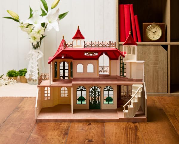 Image of Calico Critters - Red Roof Home - Riverside Manor Dollhouse - Kids Pretend Play House, Miniature Home Playset, Expandable Design, Ages 3+