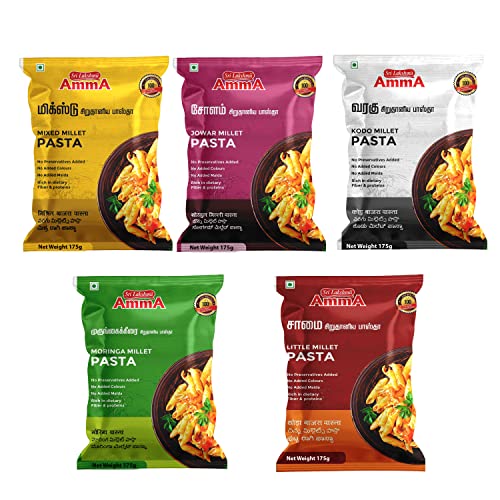 Sri Lakshmi Amma Millet Pasta | (Moringa, Mixed, Little, Kodo, Jowar) | (175 Grams) | Pack of 5 (B09MBFRVD5) Amazon Price History, Amazon Price Tracker