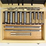 Industriewerkzeuge 18-teiliges HSS-Keilnut-Räumwerkzeug-Set BC Drucktyp 4 mm 5 mm 6 mm 8 mm + 9 Buchsenhülsen + 5 Unterlegscheiben, Metallbearbeitung