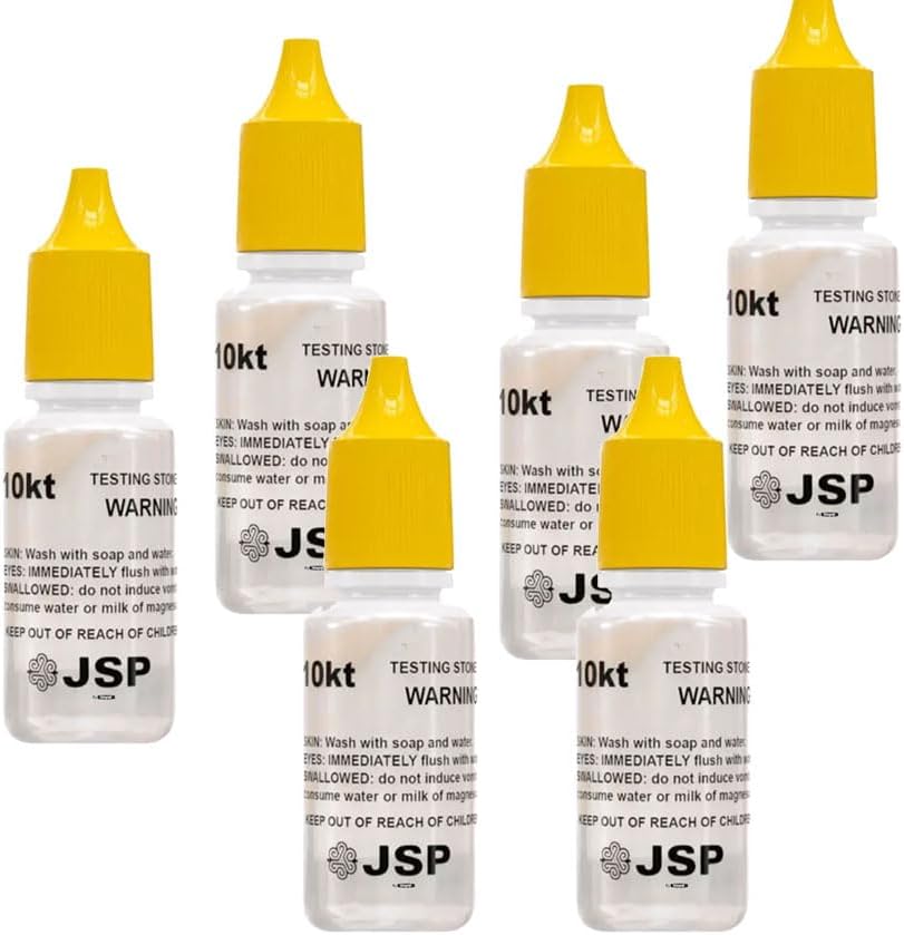 Waytest 10K Gold Testing Solution Purity Determiner Jewelry Scrap Precious Metal 6 Bottles