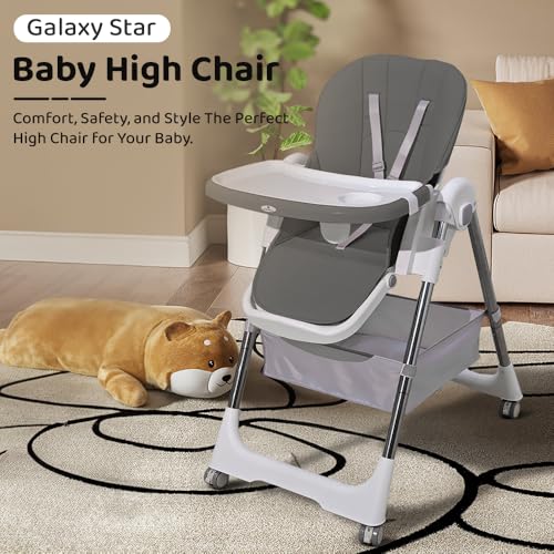 Image of StarAndDaisy Galaxy Star High Chair for Baby 6 Months to 5 Years / 6 in 1 Baby Feeding Chair with 7 Level Height Adjustment / 3 Mode Seat Adjustment /Baby High Chair with One Click Fold