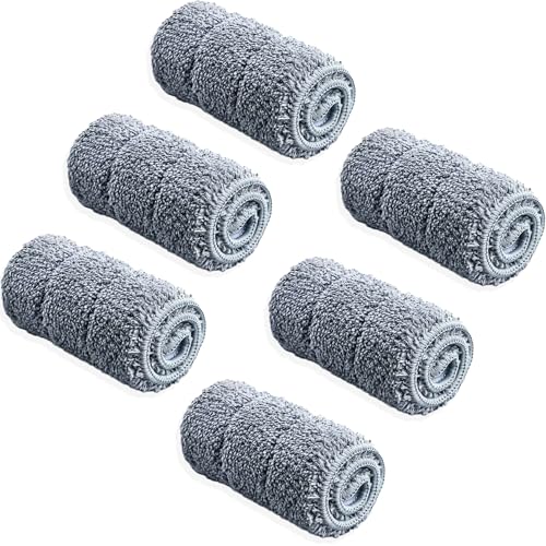 Image of MinuteToCleanIt Flat Mop for Floor Cleaning with Built in Spray | Floor Cleaner Magic Mop for Glass, Wall, Tile and Home | Wet & Dry Use | 360 Rotation (Refill Pack of - 6)