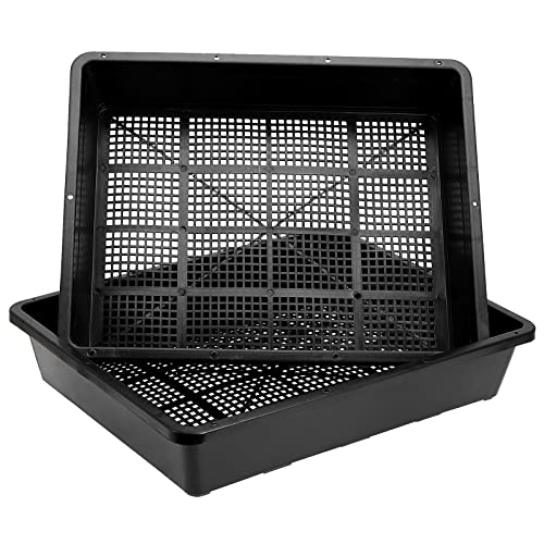 MOUYAT 14 Pack 15 x12 Inch Seed Starter Trays, Plastic Mesh Bottom Growing Trays, Plant Germination Trays for Microgreens, Soil Blocks, Wheatgrass, Hydroponic and Fodder Systems, Black - Image 5