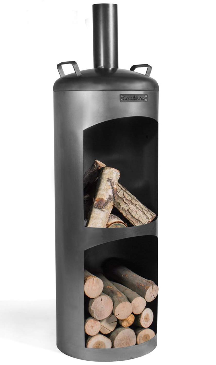 Gartenkamin Faro Gartenofen H 158 cm zum Heizen und Grillen Terrassenofen aus Naturstahl Kamin Ofen CookKing