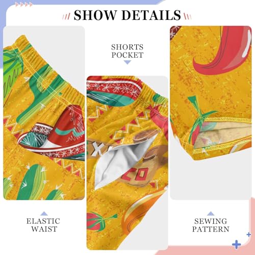 ZZXXB Mexico Chilli Boys Long Pants Soft Trousers Elastic Waist Kids Lounge Bottoms with Pockets S-XL4