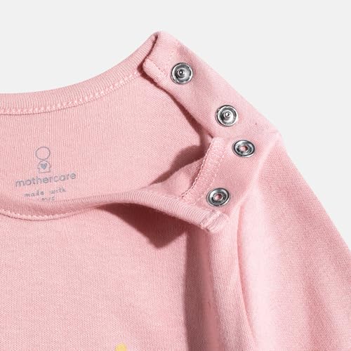 Image of Mothercare Girls Autumn Charm Printed Full Sleeve All-In-One Romper | Soft Cotton Jumpsuit Bodysuit for Baby & Toddler | (Pack of 2)