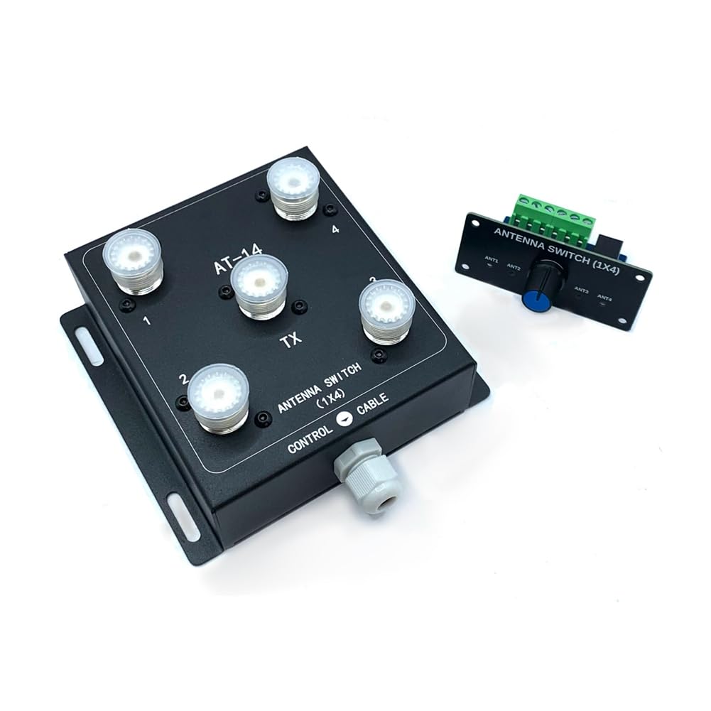 Commutateur D'Antenne à Distance Coaxial 4 Voies 1,8 MHz-60 MHz 500W PEP pour Les Scénarios de Transmission Haute Puissance, Stations de Radio et Radios Amateur